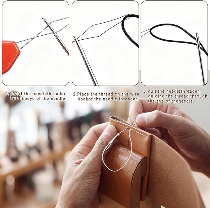 OGNWFUNK 41PCS Big Eye Steel Sewing Tool Set – Needle and Thread Repair Kit with Threader, Stainless Steel Hand Sewing Needles, Practical Sewing Kit for Adults, Home, DIY, and Travel Use