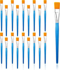 20 Pcs 3/4 Inch Flat Paint Brushes, Acrylic Brush Wide Synthetic Bristles Paintbrushes Small Watercolor Brushes Bulk Craft Paint Brush with Wooden Handle for Detail Art Painting Oil, Face Body Art