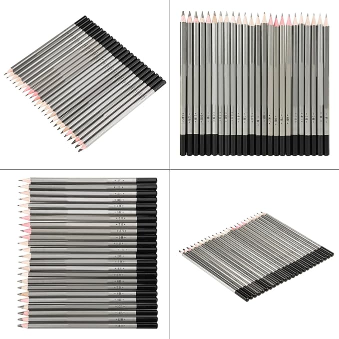 24pcs Graphite Pencils, Drawing Pencils Set, Drawing Pencils 2B 4B 6B B 3B 5B 7B 8B 9B 10B 11B 12B 14B 9H 8H 7H 6H 5H 4H 2H H HB