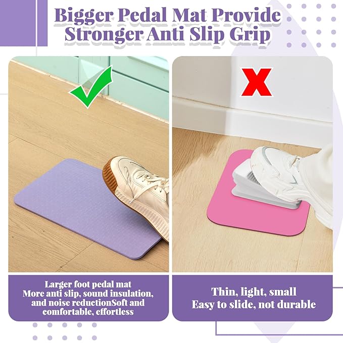 2 Pcs Sewing Machine Muffling Mat Pedal Sewing Mat Reduce Vibrations Noise No Slip Machine Accessories for Quilting(15'' X 20'' and 9'' X 14'',Lavender Purple)