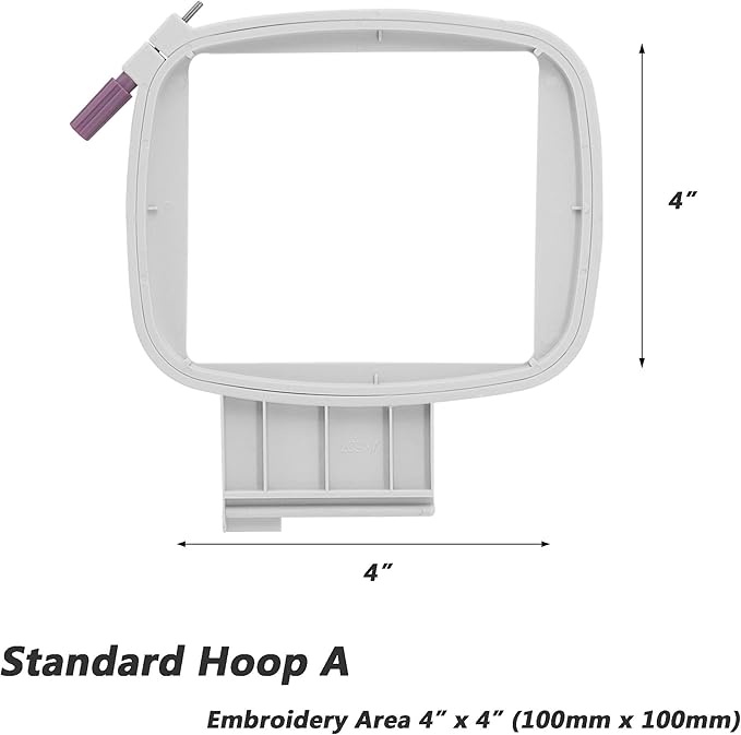 Sew Tech Standard Embroidery Hoop A for Husqvarna Viking Designer Diamond Deluxe Royale Ruby Topaz 50 40 SE LE Platinum 955E, Sewing and Embroidery Machine 4x4 inch (100x100 mm) Hoops