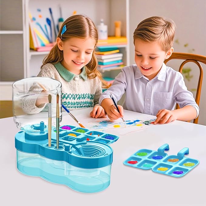 2025 Upgraded Paint Brush Cleaner Tool,Brush Rinser Cup Painting Running Water Circulation Art Supplies for Acrylic,Watercolor and Water Based Creative Gift for Adult Artist Beginners Kids