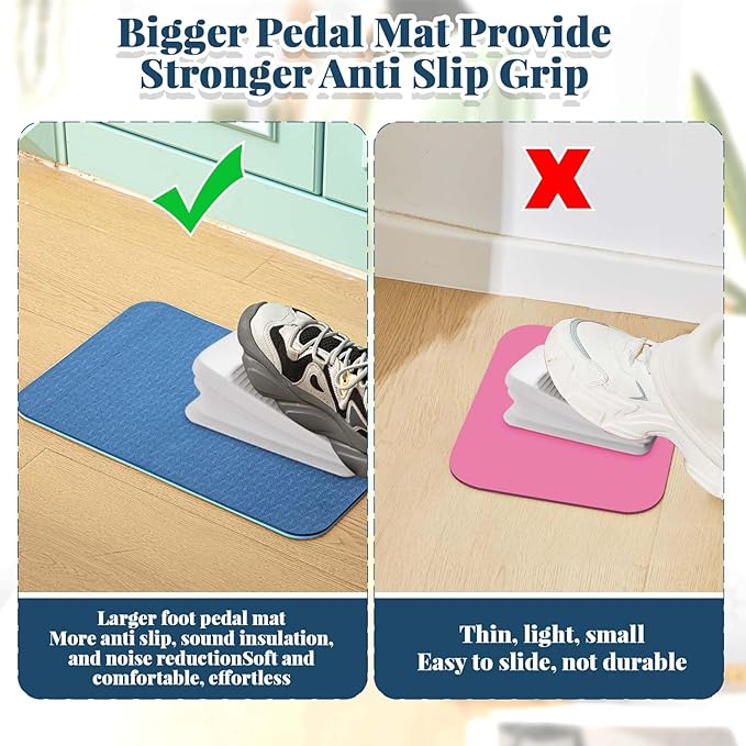 2 Pcs Sewing Machine Muffling Mat Pedal Sewing Mat Reduce Vibrations Noise No Slip Machine Accessories for Quilting(17'' X 36'' and 9'' X 14'',Blue)