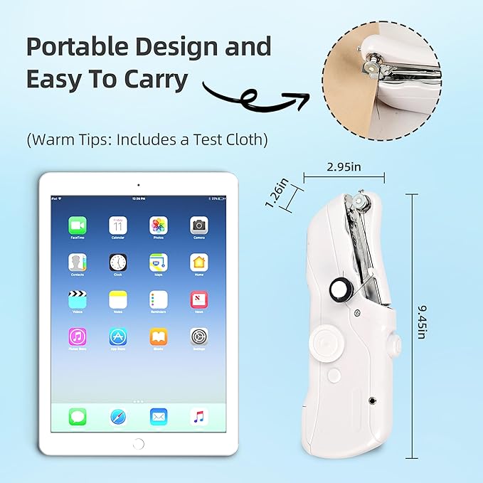 Handheld Sewing Machine, Electric Handy Sewing Machine,Two Speed Modes，Easy to Operate，Fast Stitch Suitable for Fabrics, DIY Home Travel.