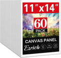 ESRICH Canvas for Painting 11x14, 60 Pack Canvas Boards for Painting Cotton Primed Acid Free Blank Canvas Panels for Beginners & Artist for Oil Paint, Watercolor, Acrylic Paint, Gouache.