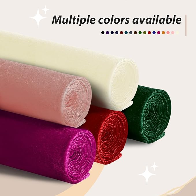 KKJIAF Hot Pink Stretch Velvet Fabric 60 Inch Wide, 1 Yard Soft Stretchy Fabric for Sewing Clothes, Apparel, Costume, Crafts - 90% Polyester 10% Spandex