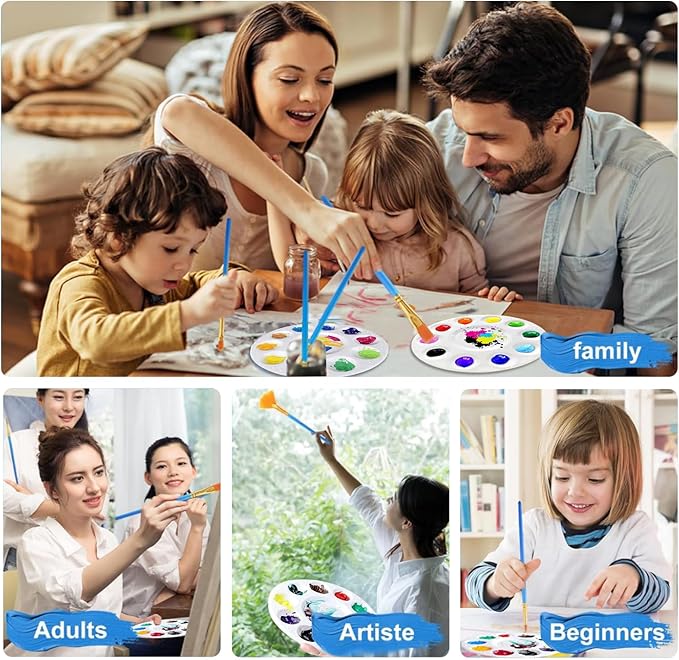 40PcsArt Paint Tray Palettes,Paint Trays for Kids or Student to Craft DIY Painting or School Project, White Plastic Paint Pallets