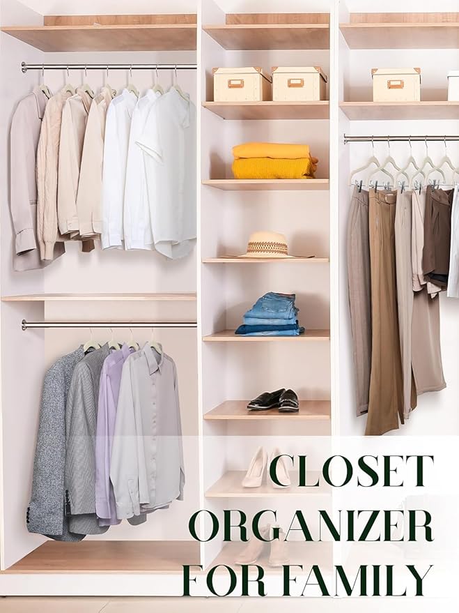 Cozymood Velvet Skirt Hangers - Pack of 48- Velvet Hanger with Clips Ultra Thin Non Slip Pants Hangers Space Saving Clothes Hanger for Trouser, Skirts, Jeans, Dress (Beige)