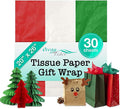 Ocean Tides 30 Sheets (20x26 Inches) Christmas Wrapping Paper – Gift Wrapping Tissue Paper Bulk for Crafts, Birthdays & Holidays – Colored Tissue Papers for Gift Bags & Decorations, Red, White, Green