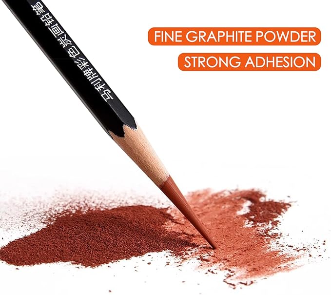 Marie's Colored Charcoal Pencils Set, 6 Colors 12 Pieces, Pastel Chalk Pencils for Drawing, Sketching, Coloring & Shading, Art Supplies for Adult Artists