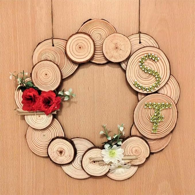 3 Inch Wood Slices Discs Ornaments for Crafts, 24 Pcs 2.8-3.1 inches Diameter 0.2 inches thickniss