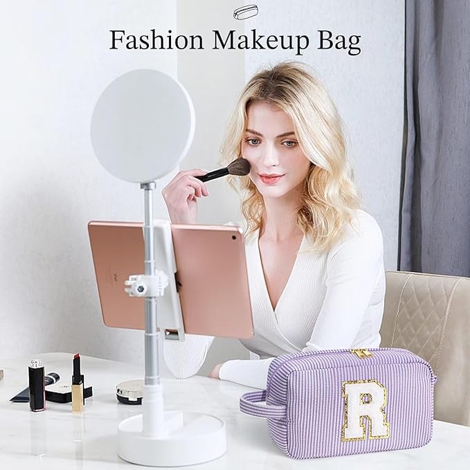 YOOLIFE Birthday Gifts for Mom, Mom Gifts from Daughter, Mother In Law Gifts, Mama Gift Idea, Personalized Gifts for Women, Initial Makeup Bag for Women C