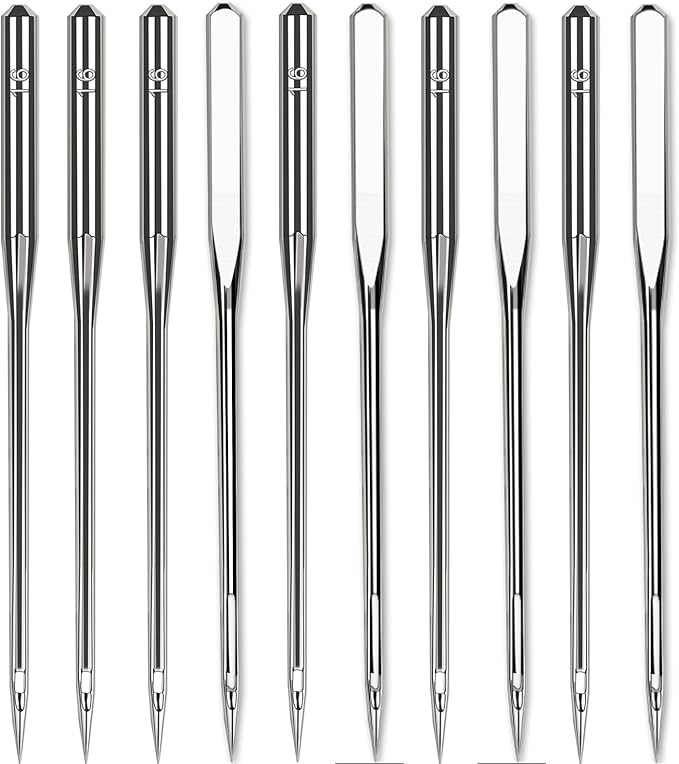 200 Pcs Size 100/16 Universal Leather&Jeans Sewing Machine Needles, Heavy Duty Machine Needles for Thickened Fabrics, Compatible with Home Sewing Machine
