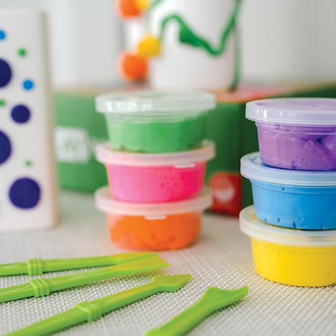 MindWare Clay Magic Vases Kids Crafts - Air-Dry Clay for Kids Ages 8 and Up – Shape and Press 6 Vibrant Colors of Magic Clay to Decorate Sturdy Porcelain Vases - No Glue or Baking Required