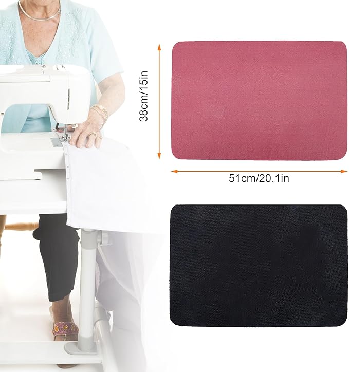QEES Sewing Mat, Medium, Red - Premium Rubber Mat for Sewing Machine, Reduces Vibrations & Slipping for Women Sewing Enthusiast