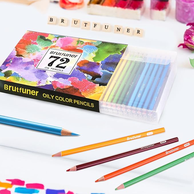 LBW Colored Pencils for Adult Coloring Books, 72 Oil Based Soft Core Professional Color Pencils Set for Artists Beginners Drawing Coloring Sketching Blending