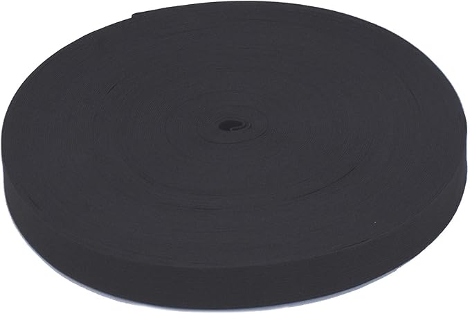 Mandala Crafts Wide 1 Inch Black Elastic Bands Spool for Pants Waistbands Sewing and DIY Crafts, 50 YD Stretchy Flat Fabric Strap Knit Elastic Band for Wig