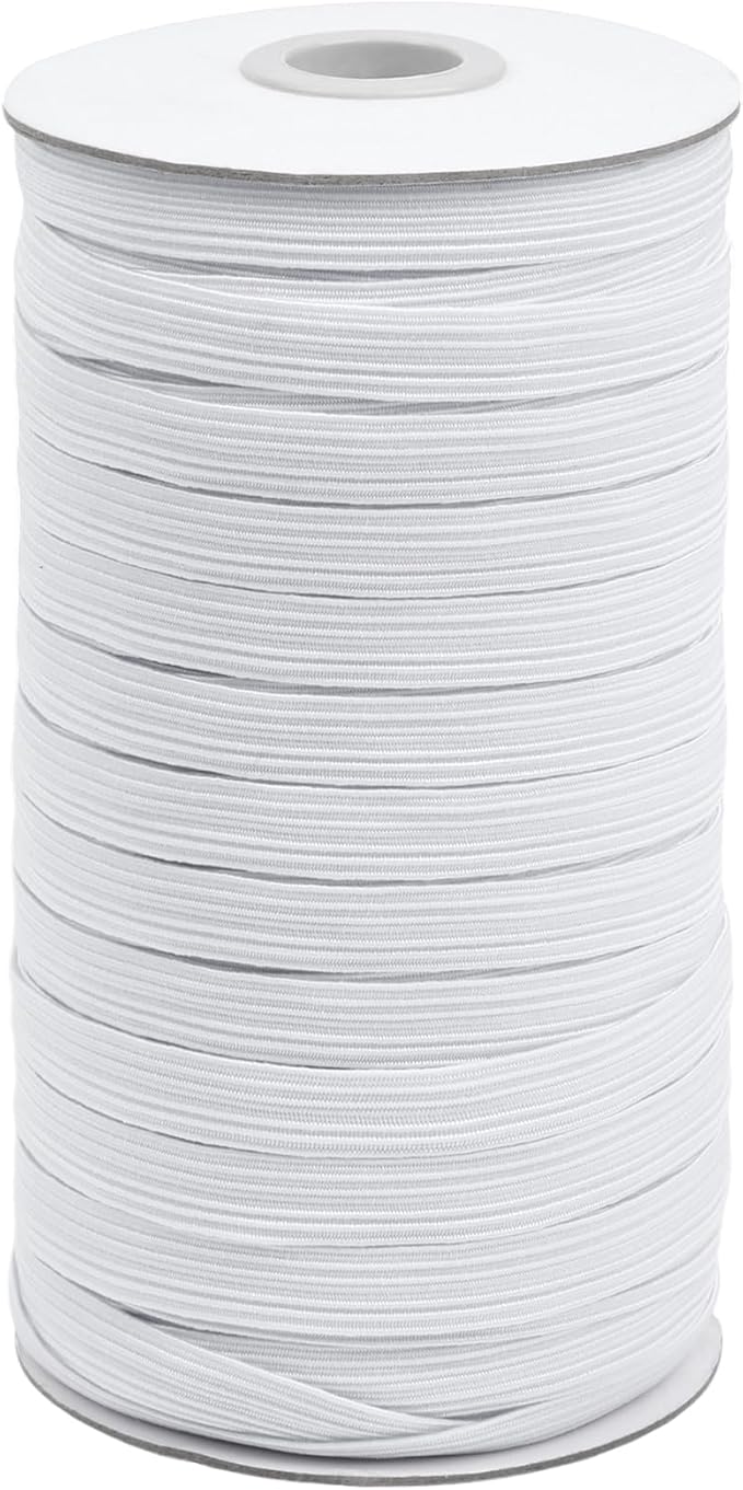Coopay 60 Yards Length 3/8" Width Elastic Bands Flat Elastic Cord Rope Heavy Stretch Spool Knit for Sewing DIY Projects, Arts & Crafts (White, 3/8 Inch)