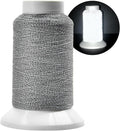 Reflective Embroidery Thread,Embroidery Machine Thread in Grey,Single Reel of 1000M(1093Y),Polyester Embroidery Thread for Embroidery