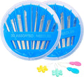 Hekisn 60-Pack Premium Hand Sewing Needles Set, 6 Sizes Embroidery Needles Kit with Threaders, Assorted Large Eye Sewing Needles for Repair, DIY, Art & Craft Projects(Blue)