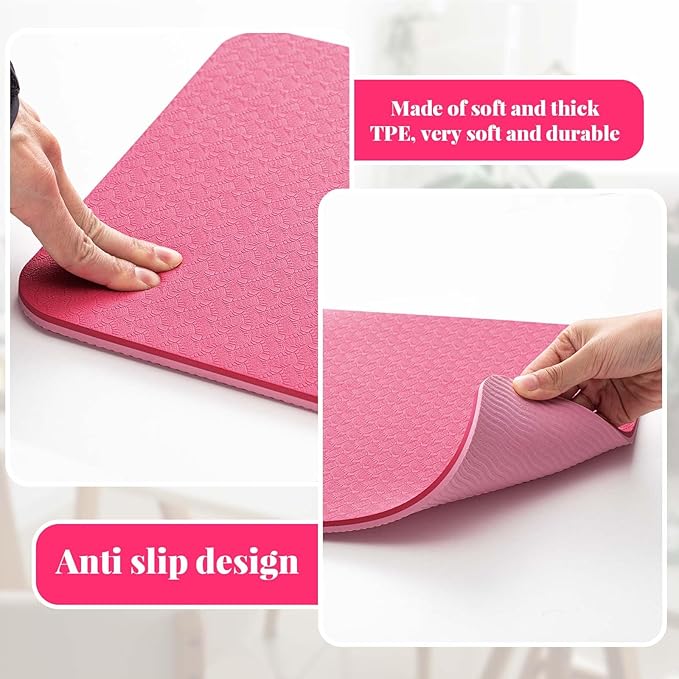 2 Pcs Sewing Machine Muffling Mat Pedal Sewing Mat Reduce Vibrations Noise No Slip Machine Accessories for Quilting(17" X 36" and 9" X 14",Red Pink)