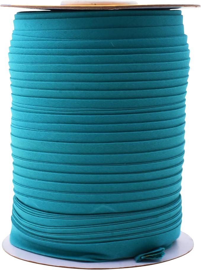 Mandala Crafts 55 Yards 5/8 Inch Dark Teal Double Fold Bias Tape for Sewing - Bias Binding Tape for Quilting Binding, Hemming, Seam, and Fabric Piping
