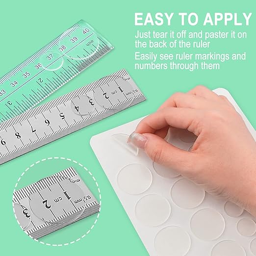 Ruler Grips, Transparent Strong Adhesive Non-Slip Grips for Quilting Rulers, Quilt Templates, 34 PCS Total -10 Large & 24 Small (Clear, 34 PCS)