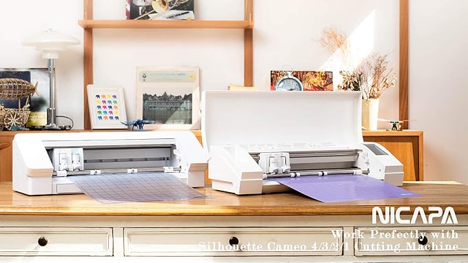 Nicapa Cutting Mat for Silhouette Cameo 3/2/1 Strong-Grip,12x12 inch 3pack) Adhesive&Sticky Non-Slip Flexible Square Gridded Purple Cut Mats Replacement Accessories Set matts Vinyl Craft Sewing