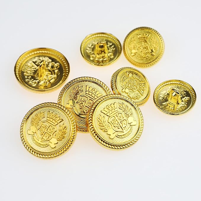 14PCS Gold Blazer Buttons for Men Replacement Buttons Suits Antique Gold Buttons for Blazer 20mm and 15mm Gold Button for Sport Coat, Uniform, Jackets Vintage Blazer Buttons Men