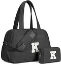 Christmas Gifts for Women-Duffle Bag with Initial, Gifts for Teenagers-Personal Item Travel Bags，Gym Bag with Wet Pocket，Lightweight Travel Bags Personalized Tote with Makeup Pouch