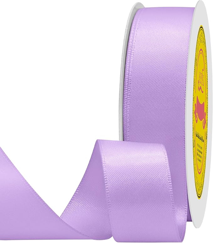 Double Face Light Purple Satin Ribbon 7/8 inch X 25 Yards for Gift Wrapping Very Suitable for Weddings Party Hair Bow Invitation Decorations and More