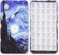 Portable Watercolor Tins Paint Palette with 40Pcs Empty Half Pans and Magnetic Squares, Small Travel Metal Paint Box with Acrylics Painting Art Drawing.Star Sky