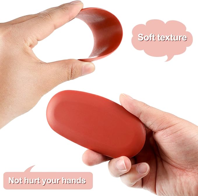 WILLBOND 6 Pieces Red Pottery Clay Ribs Set Soft Rubber Pottery Rib Sculpt Tools Ceramic Shaping Tool for Smooth Finishing and Removing Finger Marks, 3 Different Sizes