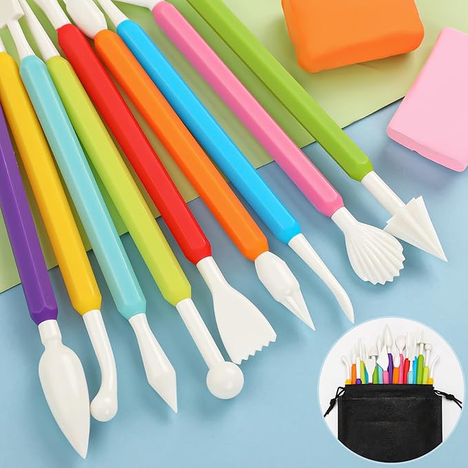 36PCS Clay Sculpting Tools, Double Head Air Dry Clay Carving Tools Kits for Kids and Adults, Sculpting Tools for Clay Sculpey, Modeling Clay Ideal, Air Dry Clay and Shaping