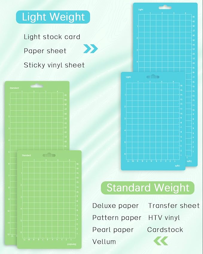 Gwybkq Cutting Mat, Compatible With Cricut Joy 8 Packs (4.5x6.5In,4.5x12In) Accessories (Standardgrip,Light)