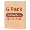 Rowood 6 Pack Oak Plywood Sheets 1/8,12x16x1/8inch,3mm Thin Unfinished Craft Wood for Laser Cutting Blanks,DIY Adult Project Kits for DIY Ornaments,Architectural Model