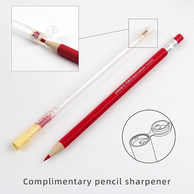 Colored Mechanical Pencil 2.6mm for Coloring and Drawing, Mechanical Colored Pencils, Mechanical Pencils with Sharpener and Case,24pcs with extra 24pcs colored leads