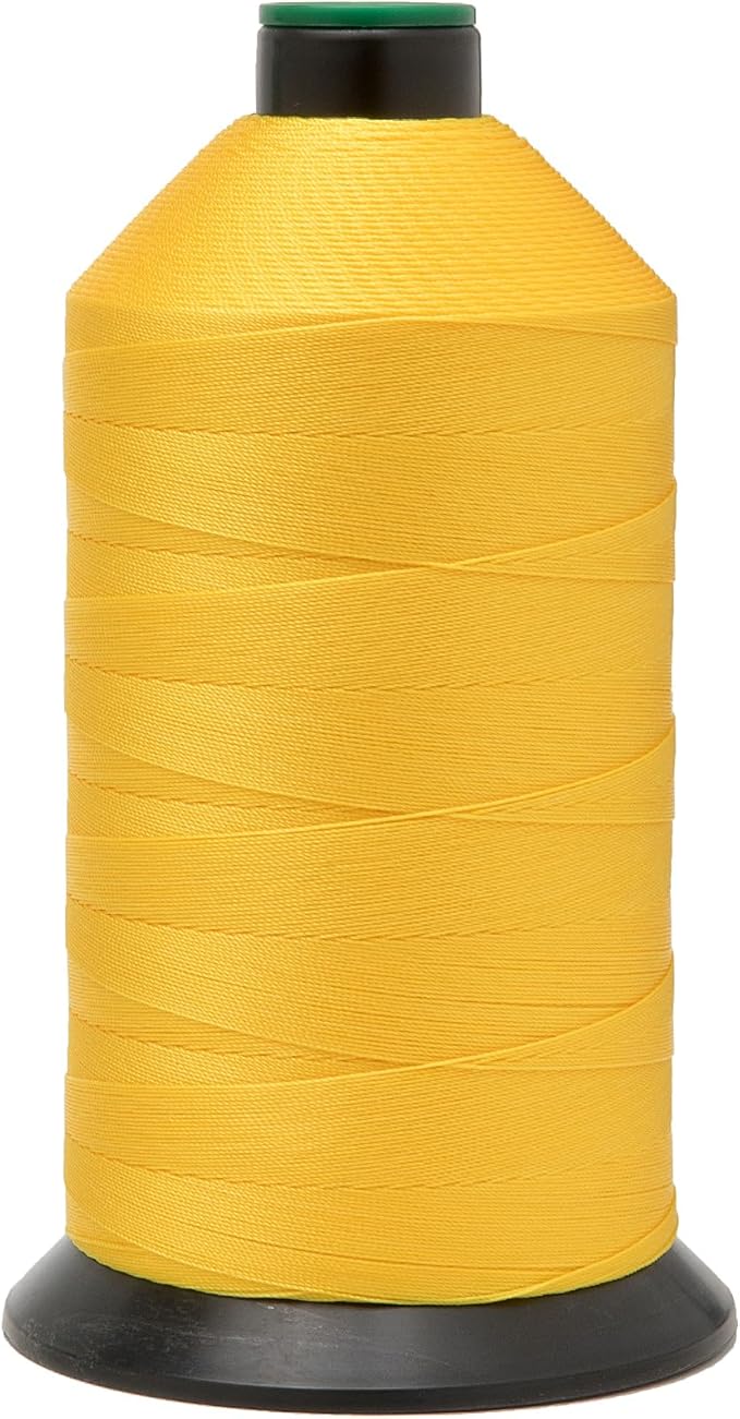 Extra Strong Bonded Nylon Thread #138 Tex135 – 16 OZ, 3000yds, Versatile Stitching Solution for Leather, Upholstery, Canvas Repair and More (Yellow)
