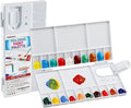 Watercolor Palette, Halobios Paint Palette with 20-Well and 5 Mixing Areas, Folding Paint Tray with Thumbhole and Paint Brush Holder, Plastic Painting Palette for Children Beginners Artists(1 Pack)