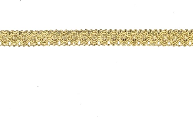 Gimp Braid Trim, 0.7 Inch / 10M(10.9 Yards) Fabric Trim for Curtains, Upholstery, Sewing, Hand DIY Crafts, Costume and Home Decorative（Gold）