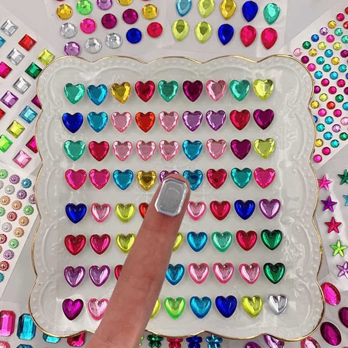 586pcs Jewels Stickers Gem Stickers Rhinestone for Crafts Sticker Gems Self Adhesive Bling Jewels