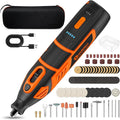 HARDELL 12V Cordless Rotary Tool Kit, 5-Speed (8000-35000 RPM), 2AH Battery Power Rotary Tools 80pc Accessories for Sanding, Polishing, Carving, Cutting, Drilling, DIY Crafting (Black&Orange)