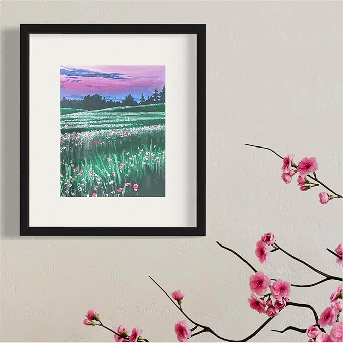 Painting4Real DIY Art Painting Kit for Adults – Learn to Paint Wildflower Twilight with Video Tutorials – 9 Pieces Acrylic Paint Set for Adults –Perfect Christmas Crafts & Holiday Gifts for Art Lover