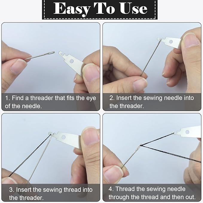 Upholstery Repair Sewing Needles Kit, 47pcs Needle and Thread Set with Seam Ripper, Leather Hand Sewing Stitching Needles, Threader, Thimble, Thread for Car Seats Carpets Shoes Backpacks Craft DIY