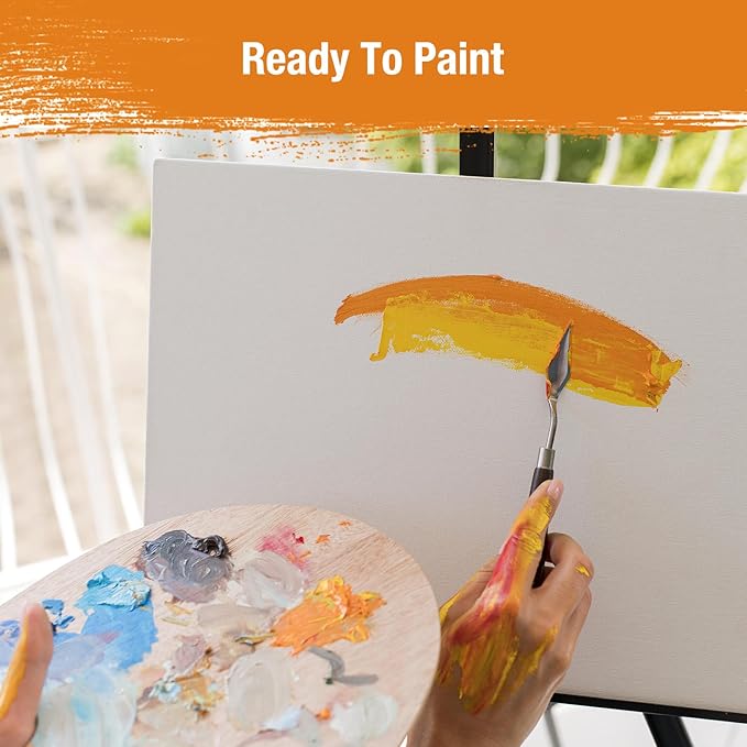 Canvas Boards for Painting 9x12 Inch, 12-Pack Bulk Canvas Value Pack - Art Supplies Blank Paint Canvas Panels for Acrylic, Oil, Watercolor, Tempera, Gouache