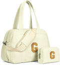 Gifts for Teens-Birthday Gifts for Her-Duffle Bag for Travel Women, Travel Bags，Initial Overnight Bag with Wet Pocket，Lightweight Weekender Bags Personalized Gym Tote with Makeup Pouch