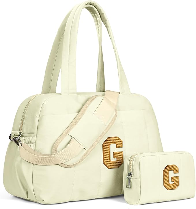 Gifts for Teens-Birthday Gifts for Her-Duffle Bag for Travel Women, Travel Bags，Initial Overnight Bag with Wet Pocket，Lightweight Weekender Bags Personalized Gym Tote with Makeup Pouch