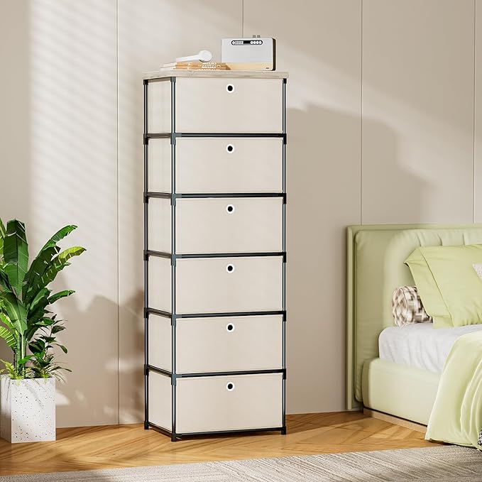 Fabric Storage Drawers Dresser and Chest of Drawers, Small Dresser with Drawers Unit, Sturdy Fabric Storage Bin Organizer for Closet