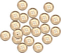 HARFINGTON 20pcs Metal Sewing Button, 25mm 4-Hole Round Suit Shirts Coats Clothes Sewing Buttons for Decoration Craft, Gold