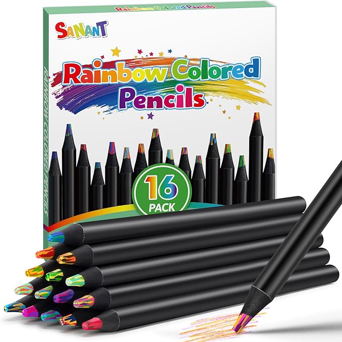 Art Supplies, 16 Colors Rainbow Colored Pencils, Classroom Back to School Supplies for Kids, Christmas Drawing Pencils for Kids Adults, Teen Girl Gifts Trendy Stuff, Stocking Stuffers Party Favors